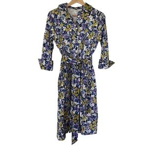 Land’s End blue floral shirt dress Lands End Size 2 reg 6/8 reg size S/M